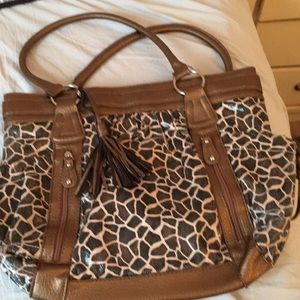 Gold.  Animal print Bueno purse